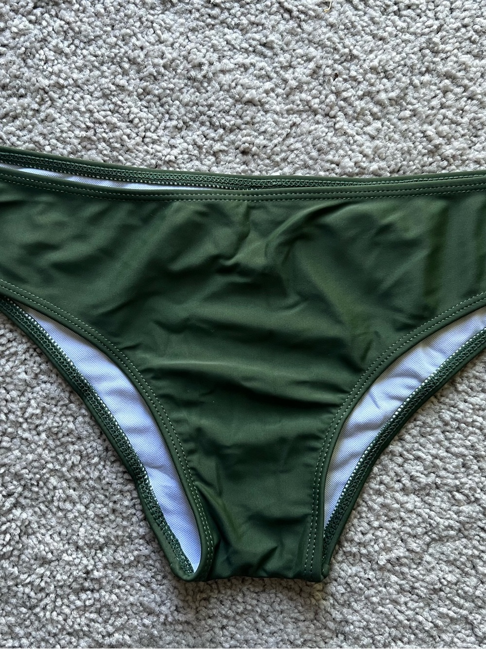 Olive Green One-Shoulder Ruffle Bikini Set - Picture 2 of 7